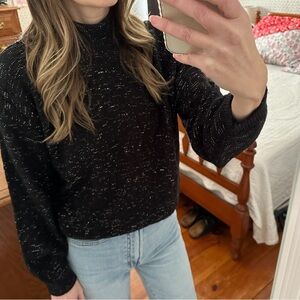 Vintage 80s Arielle Mock Neck Pullover Sweater Metallic Sparkle